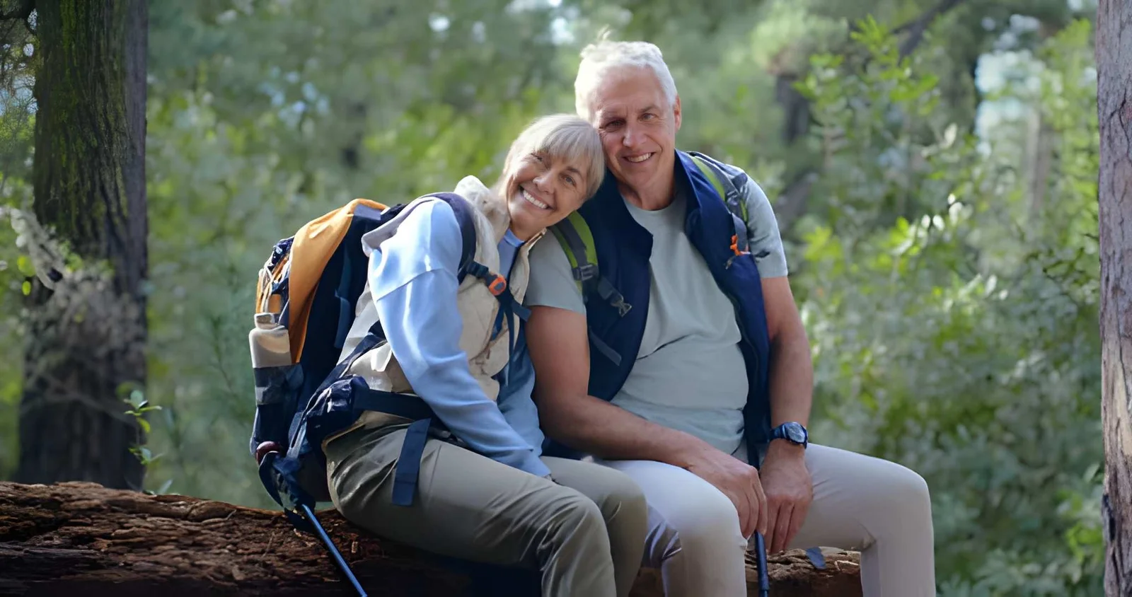 Paar beim Wandern in den Bergen